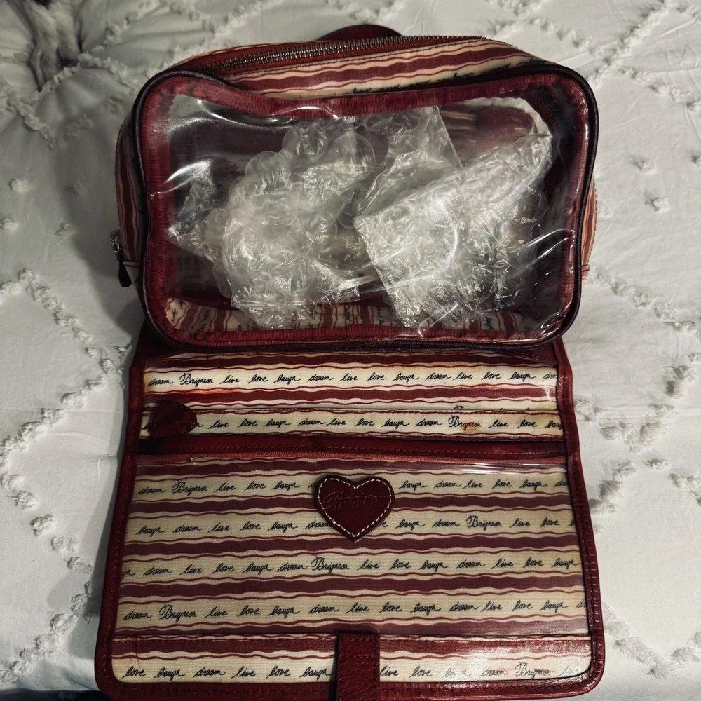 Brighton ❤️ red hearts travel makeup bag. Toiletry,carry On,caddy,weekender.Rare